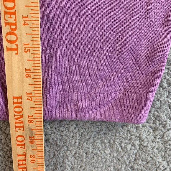 Talbots Open Cardigan Crop Sweater Womens Large Modal Ruffle Sleeve Purple NEW - Picture 10 of 12